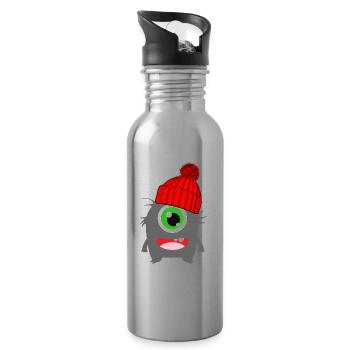 Monster Einäugi hiver rouge - Gourde avec paille intégrée - argent clair - Droite
