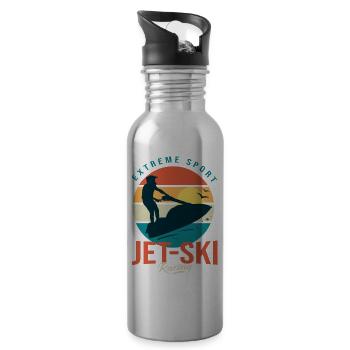 jet-ski sport club jetski jet ski sport - Water bottle with straw - silver - Right