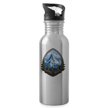 Mountains Mountaineering - Water bottle with straw - silver - Right