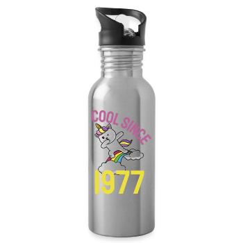 Cool depuis 1977 Dabbing chat 45ème anniversaire - Gourde avec paille intégrée - argent clair - Droite