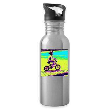 Kinderfahrrad, zitrone, rosa, grün, blau - Trinkflasche mit integriertem Trinkhalm - Lightsilver - Rechts