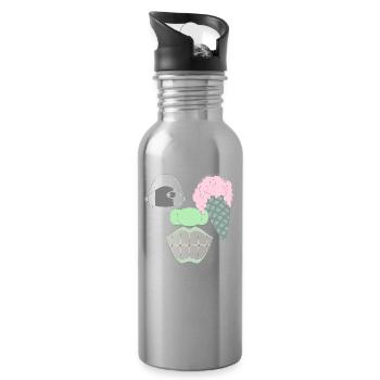A CLASSIC - Water bottle with straw - silver - Right