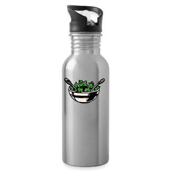 salad salad lettuce halloween vegetables vegetables36 - Water bottle with straw - silver - Right