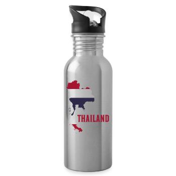 Thailand - Trinkflasche mit integriertem Trinkhalm - Lightsilver - Rechts