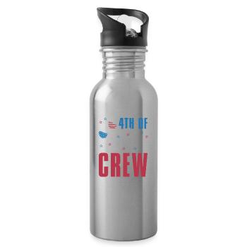 America July 4 Crew For Wine Lovers - Water bottle with straw - silver - Right