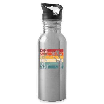 Swing Swear Look for Ball Repetition for Golfers - Water bottle with straw - silver - Right