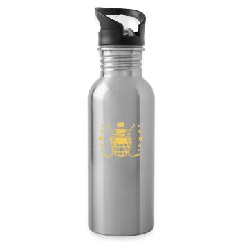Nothing makes me happier than a good one - Water bottle with straw - silver - Right