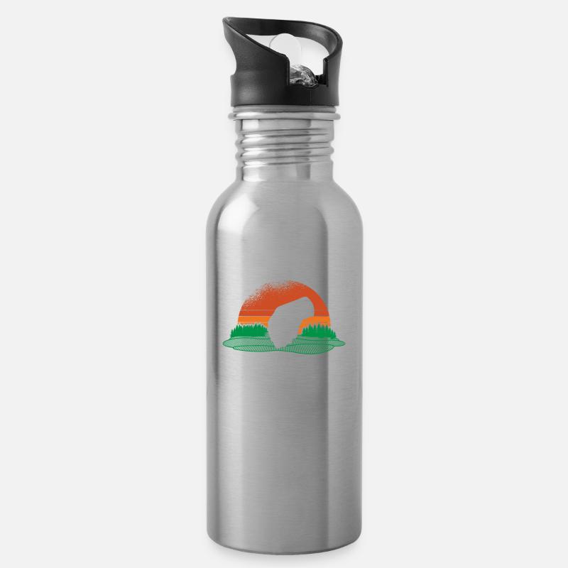 Ich Bin Nicht Über Den Hügeln, Ich Bin Auf Den - Trinkflasche mit integriertem Trinkhalm - Lightsilver