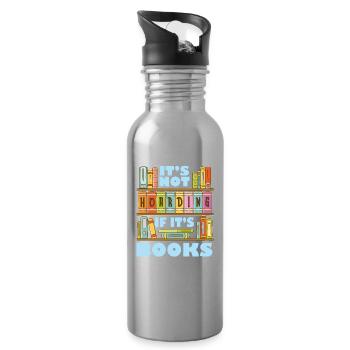 Es Ist Kein Horten, Wenn Es Bücher Für - Trinkflasche mit integriertem Trinkhalm - Lightsilver - Rechts