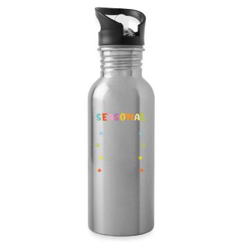Saisonaler Bookaholic Für Buchliebhaber - Trinkflasche mit integriertem Trinkhalm - Lightsilver - Rechts