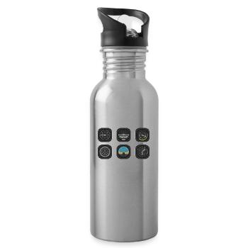 Pilot's Six Pack Pilotenflugzeug Liebhaber - Trinkflasche mit integriertem Trinkhalm - Lightsilver - Rechts