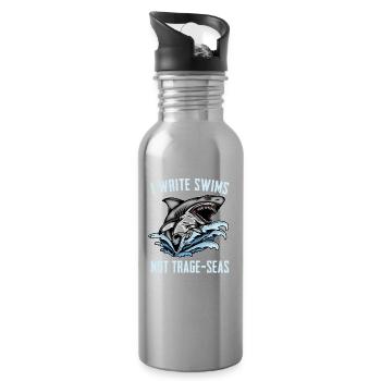 Ich Schreibe Swims Not Trage-seas Für Hailiebhaber - Trinkflasche mit integriertem Trinkhalm - Lightsilver - Rechts