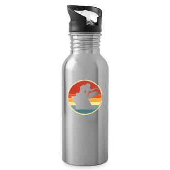 Retro belly dance For belly dancer - Water bottle with straw - silver - Right