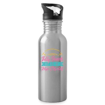 I Hang Only In Hip Circles For Belly Dancer - Water bottle with straw - silver - Right