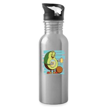Avocado beer belly beer lovers avocado lovers - Water bottle with straw - silver - Right