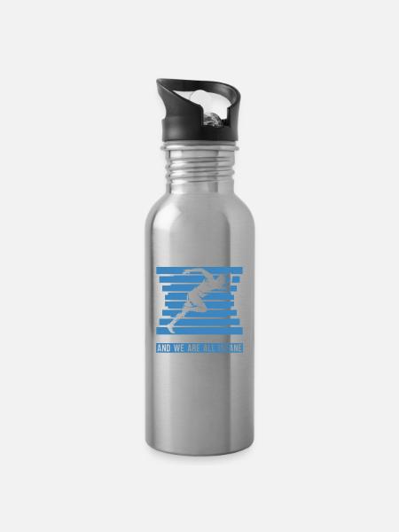 Running A Mental Sport Cross Country Runner Xc - Water bottle with straw - silver