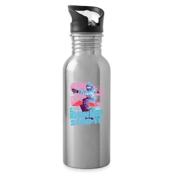 Werde Es Für Snowboarder Schicken - Trinkflasche mit integriertem Trinkhalm - Lightsilver - Rechts