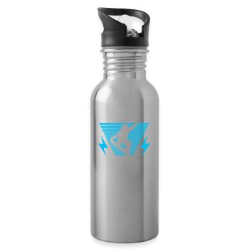Snowboarder-vater Wie Ein Normaler Vater, Nur - Trinkflasche mit integriertem Trinkhalm - Lightsilver - Rechts
