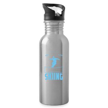 Snowboarden War Einfach Sie Nennen Es Skifahren - Trinkflasche mit integriertem Trinkhalm - Lightsilver - Rechts