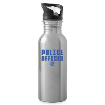 Polizist The Man The Myth Legend Cops - Trinkflasche mit integriertem Trinkhalm - Lightsilver - Rechts