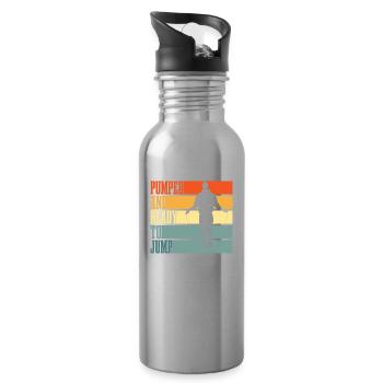 Vintage pumped and ready to jump rope - Water bottle with straw - silver - Right