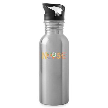 Gruseliges - Trinkflasche mit integriertem Trinkhalm - Lightsilver - Rechts