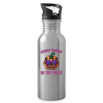 Coolest Pumpkin in Patch Halloween Costume - Water bottle with straw - silver - Right