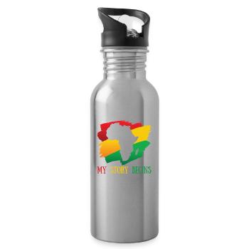 My story begins African-Americans of the - Water bottle with straw - silver - Right