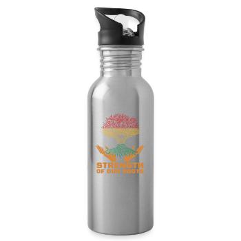 Strength of our roots Black history - Water bottle with straw - silver - Right