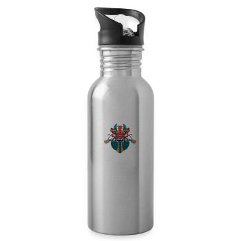 Rhythm of beating drums Dragon Boat - Water bottle with straw - silver - Right