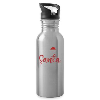 Lieber Weihnachtsmann, Ich Wurde Gerahmt, Lustiges - Trinkflasche mit integriertem Trinkhalm - Lightsilver - Rechts