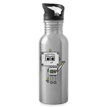 Robot Johnny - Gourde avec paille intégrée - argent clair - Droite