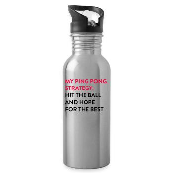 Ping Pong Strategy Shirt für Tischtennisspieler - Trinkflasche mit integriertem Trinkhalm - Lightsilver - Rechts