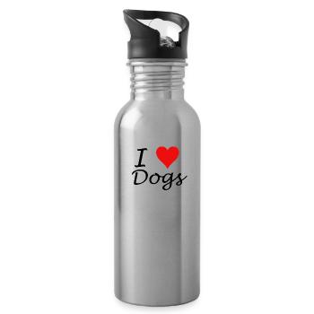 J'aime les chiens - Gourde avec paille intégrée - argent clair - Droite