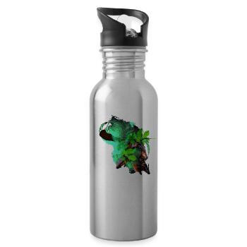 tolle Tierfotos, Flughund mit baby - Trinkflasche mit integriertem Trinkhalm - Lightsilver - Rechts