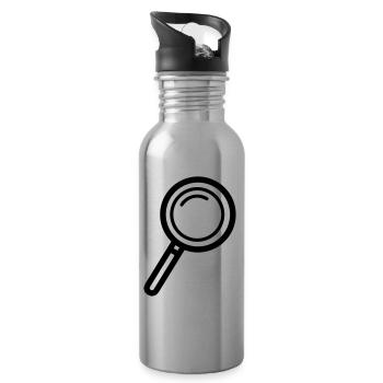 Lupe Symbol - Trinkflasche mit integriertem Trinkhalm - Lightsilver - Rechts
