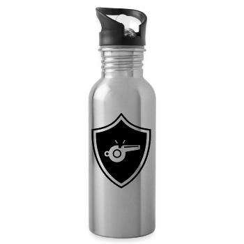Whistle Pipe Coat of arms - Water bottle with straw - silver - Right