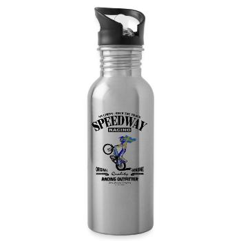 Speedway - Motorcycle Speedway - Trinkflasche mit integriertem Trinkhalm - Lightsilver - Rechts