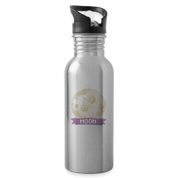 Planet Moon Space gift - Trinkflasche mit integriertem Trinkhalm - Lightsilver - Rechts