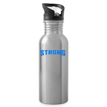 Starkes T-Shirt für Damen & Herren Bio - Trinkflasche mit integriertem Trinkhalm - Lightsilver - Rechts