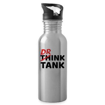 think tank drink tank - Lieber trinken als thinken - Trinkflasche mit integriertem Trinkhalm - Lightsilver - Rechts