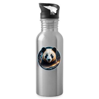 Panda - Water bottle with straw - silver - Right