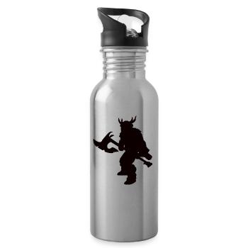 Conception de barbare fantastique pour les rôlistes - Gourde avec paille intégrée - argent clair - Droite