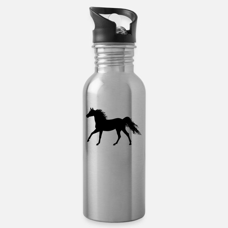 le cheval de cheval - Gourde avec paille intégrée - argent clair