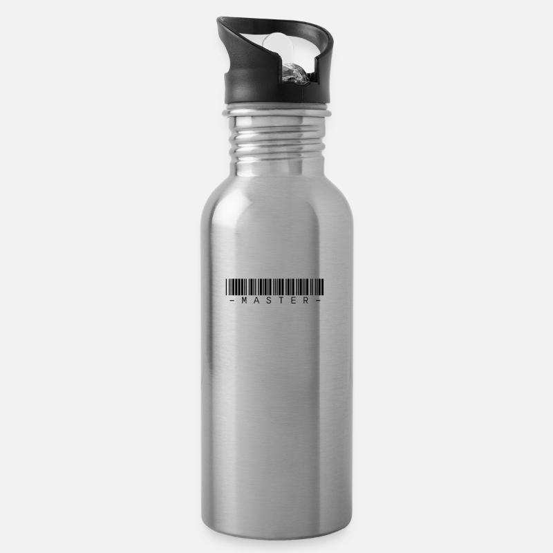 master - Water bottle with straw - silver