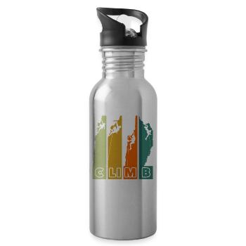 Climb Bergsteigen Klettern Retro - Trinkflasche mit integriertem Trinkhalm - Lightsilver - Rechts