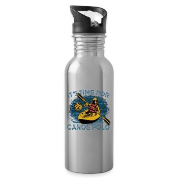It's time for canoe polo - Trinkflasche mit integriertem Trinkhalm - Lightsilver - Rechts