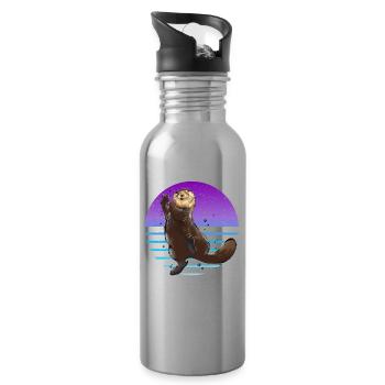Otter Retro - Trinkflasche mit integriertem Trinkhalm - Lightsilver - Rechts