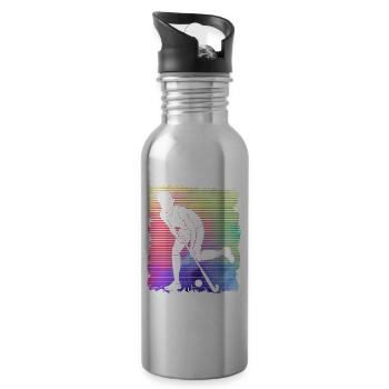Feld Hockey - Trinkflasche mit integriertem Trinkhalm - Lightsilver - Rechts