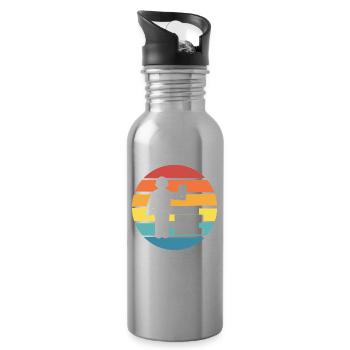 Maurer Retro - Trinkflasche mit integriertem Trinkhalm - Lightsilver - Rechts
